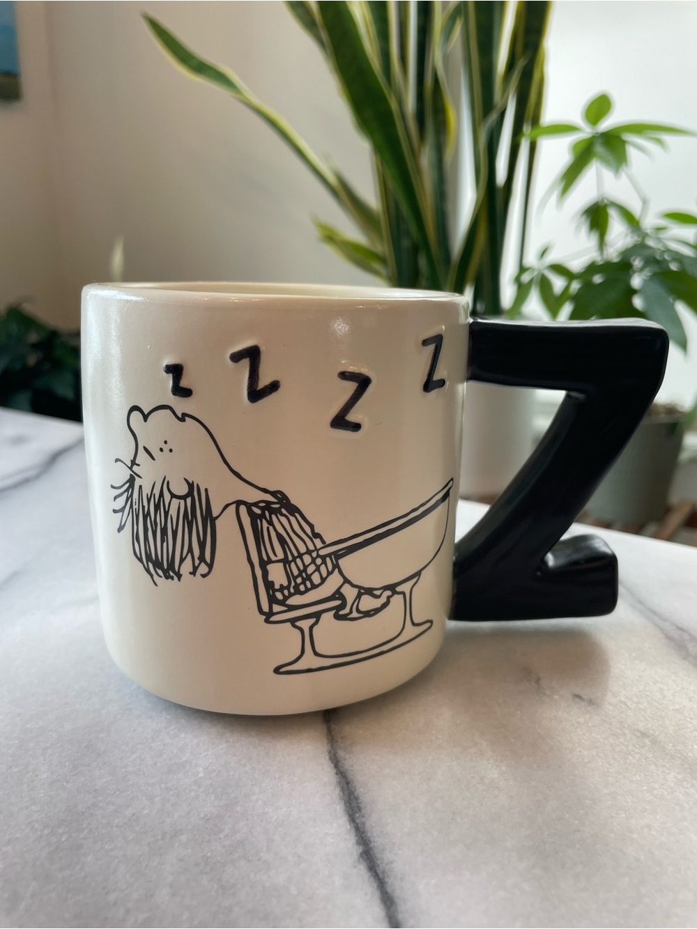 Hallmark Peanuts Peppermint Patty Mug Sleeping at Desk Snooze 3D Z handle